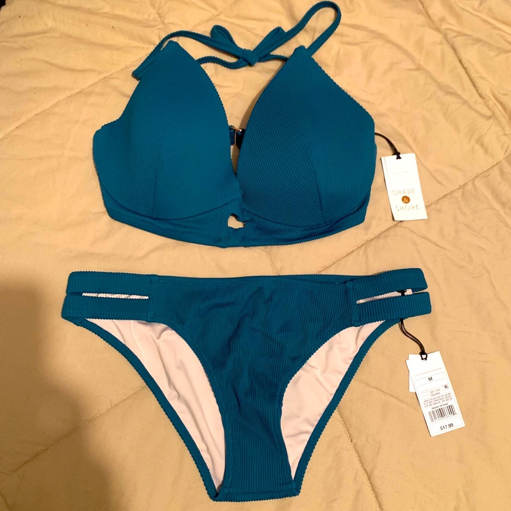 NWT Shade & Shore bikini 34DD top and M bottoms